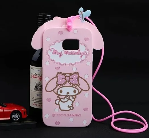 

Melody Full cover For samsung galaxy s6 /s7 edge soft case Cute hello kitty cat back Case For galaxy A3 /5 /7 2016 cartoon