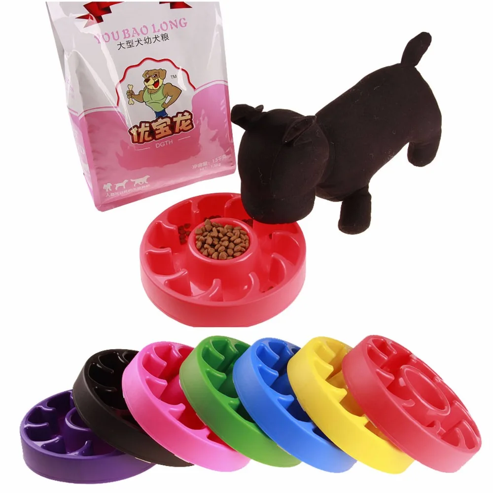 

Pet Dog Cat Feeder Dog Bowl Puppy Cat Slow Eatting Healthy Diet Dish Anti Choke Food Holder Feeding Tool