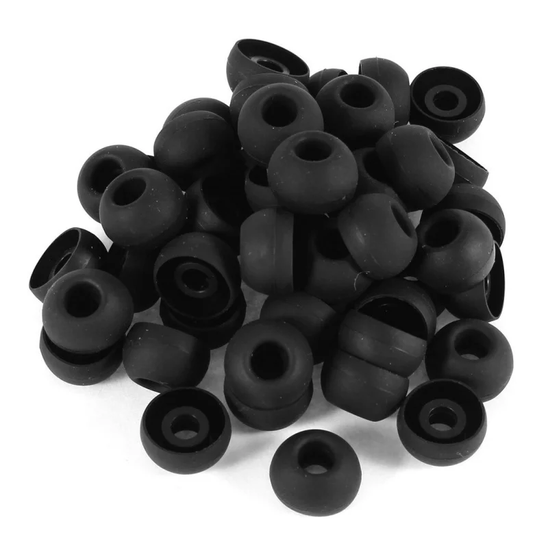 

50 Pcs Black Earbuds Earpiece In Ear Buds Tip Cover Replacement
