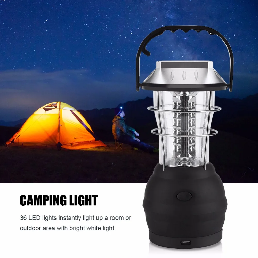 

LED Solar Camping light lantern Hand Operated Emergency Light 36 LED Light Outdoor Emergency Camping Lamp