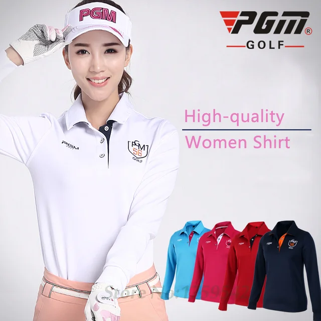 PGM Authentic Spring Golf Apparel Golf Fit Women Polo Shirt Korean Lady Long sleeve Tshirt Fall 