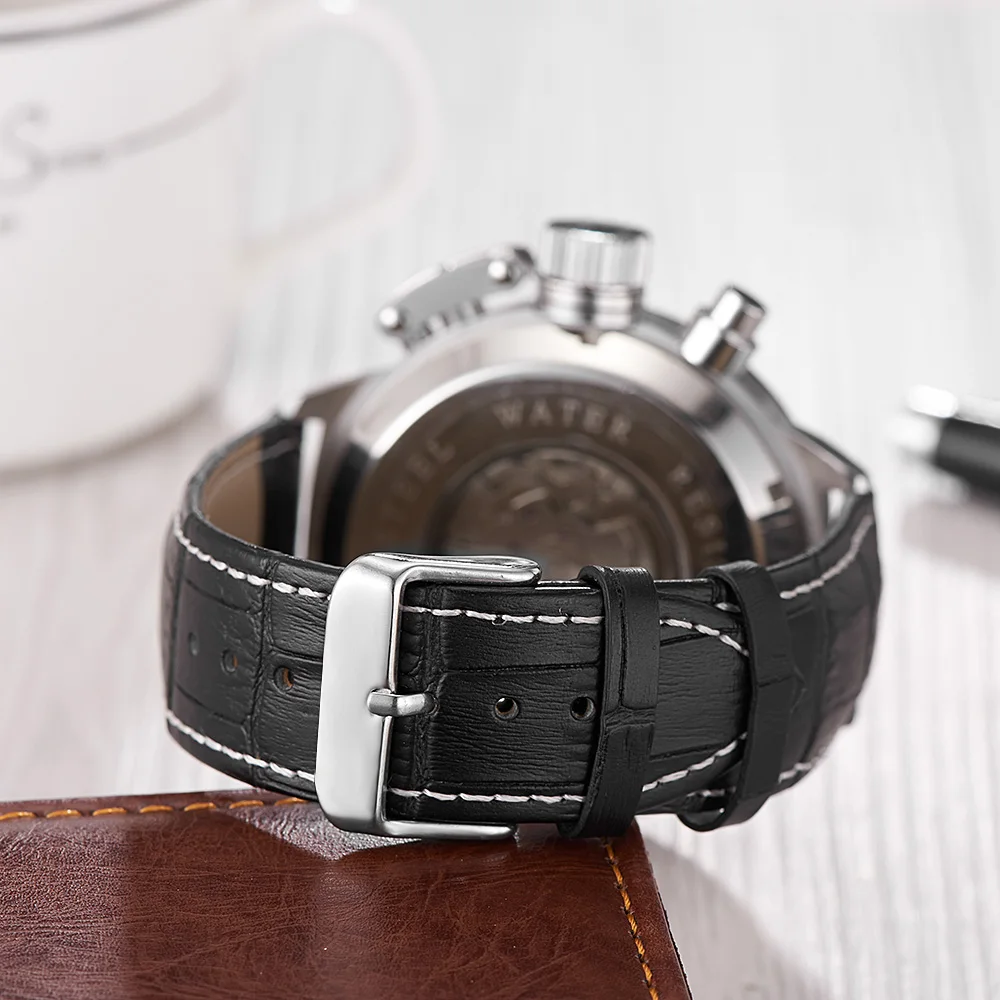 Новая мода OUYAWEI, роскошные брендовые автоматические механические мужские часы, мужские наручные часы с кожаным ремешком, повседневные аналоговые часы Orologio Uomo
