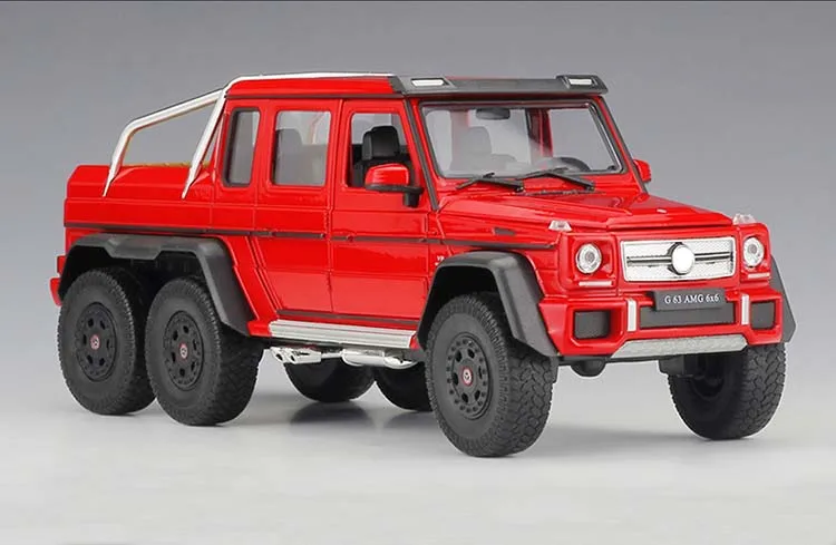 Высокая имитация WELLY 1:24 G63 AMG 6X6 Автомобильная литая модель из сплава Металл для детей Коллекция подарков с коробкой