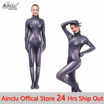 

New Female Black Spider Cosplay Costumes for Adults Kids Superhero Gwen Stacy Costumes Halloween Zentai Bodysuit Jumpsuit