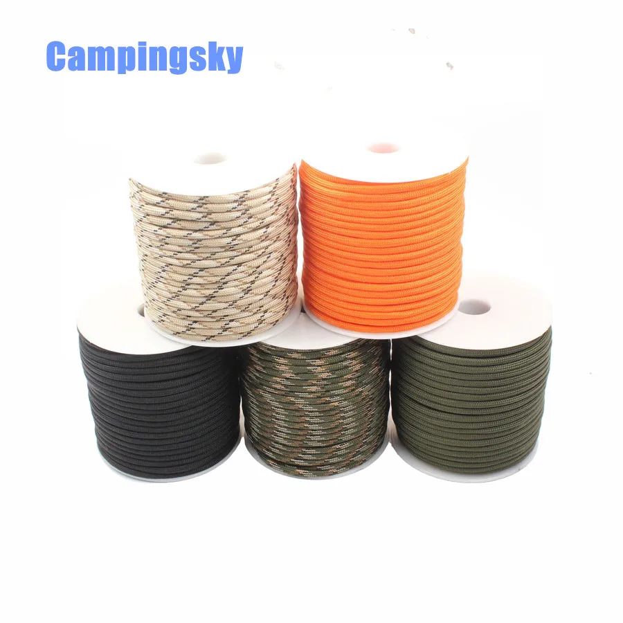 CAMPINGSKY 550 Paracord المظلة الحبل الحبل خيمة حبل 9 ستراند 100 FT رول Paracord للمشي التخييم