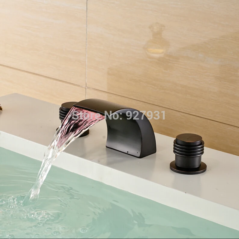 Oil Rubbed Bronze Color Changine LED Waterfall Bas...