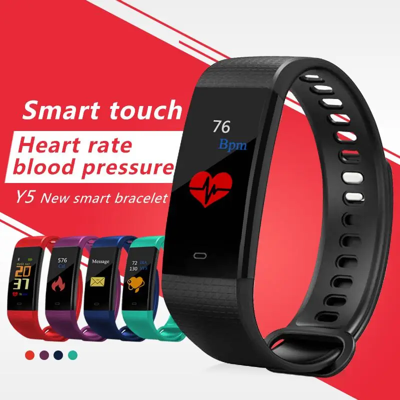 

Smart Bracelet Y5 sleep tracker Fitness heart rate tracker Smart Blood Group Pressure clock Color Screen tracker for ios/Android