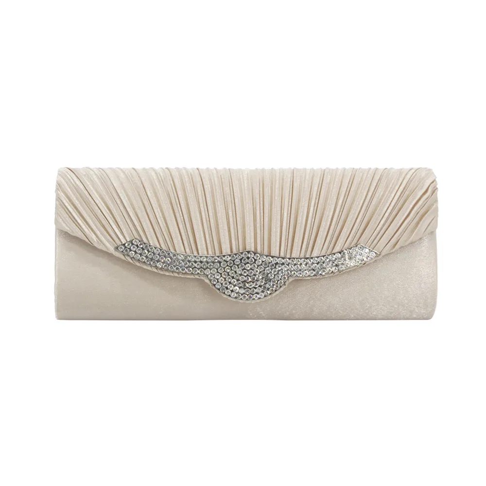 

xiniu Women 2019 Luxury New Evening Bag Ladies Solid Ruched Embroidery Party Bag Chain Phone Evening Handbag New Bolsa Feminina