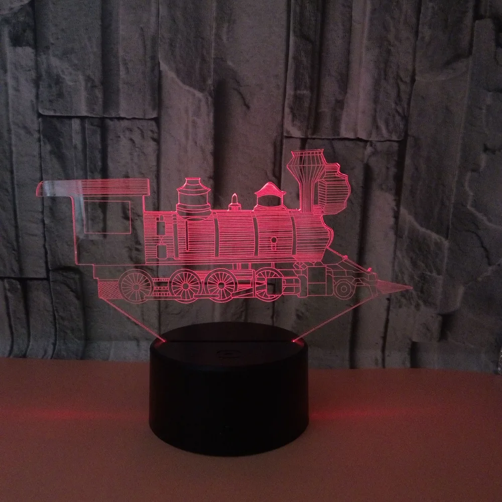 Старинная модель поезда 3D ночник USB Новинка подарки на день рождения 7 видов