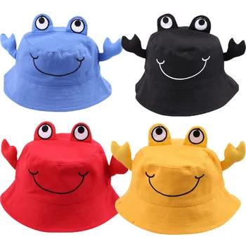 

Novelty Kid Baby Girls Boy Sun Hat Outdoor Beanies Summer Bucket Hats Beach Headwear Crab-Shaped Cotton Sunhat for Baby 6M-2Y