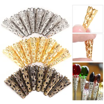 

100pcs 8x22mm Fashion Gold /Silver/Bronze Plated Nail Spacers Beads Caps for DIY Necklace Tassel Earrings Hairpin