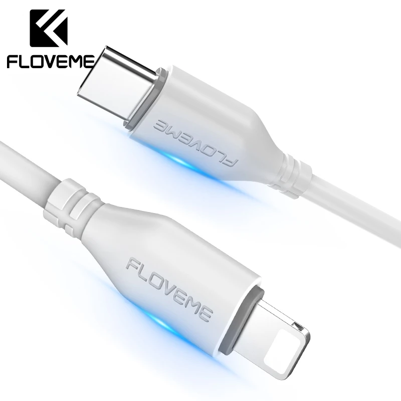 

FLOVEME USB PD Fast Charger Type C to For Lighting Cable 18W Reversible Charging USB-C For iPhone X XR XS Max Cable Type-C Data