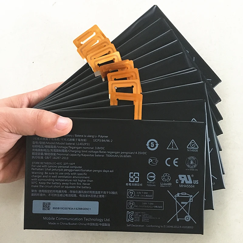 

TMIOLOC New original L14D2P31 7000mAh Battery For Lenovo Tab 2 TAB2 A10-70F A10-70L A10-70LC TB2 X30L TB2-X30F TB2-X30M
