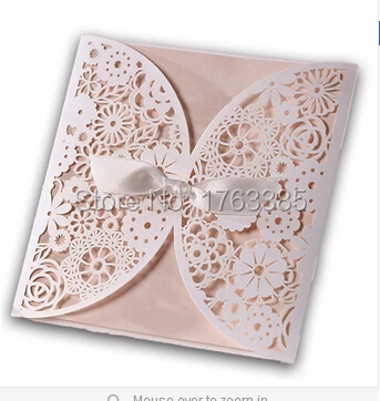 12pcs Lot Laser Cut Wedding Invitations Paper Cards Party Wihte Bow 12pcs Lot Laser Cut Wedding Invitations Paper Cards Party Wihte Bow Decoration Printable Flora Favors