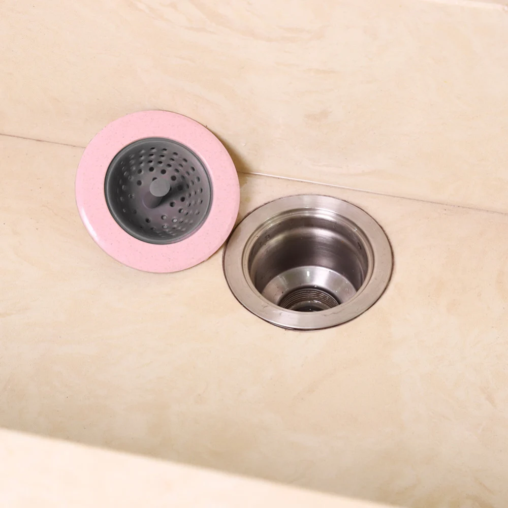 Bathroom Kitchen Plastic Sink Strainer Washbasin Sink Filter Silica Gel Anti-blocking Sink Drains Cover Pink Bathroom Kitchen Plastic Sink Strainer Washbasin Sink Filter Silica Gel Anti-blocking Sink Drains Cover Pink