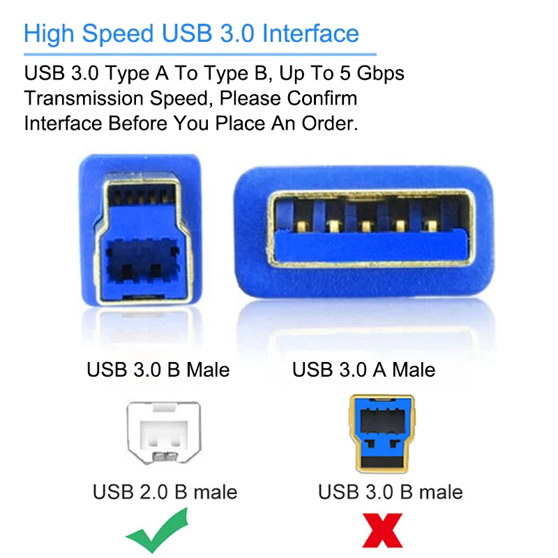 EGRINCY USB 3,0 кабель для передачи данных для принтера USB3.0 type A Male AM To B Male BM USB3.0 шнур для принтера сканер HDD 0,5 м 1 м 1,5 м 3 м 5 м 10 м