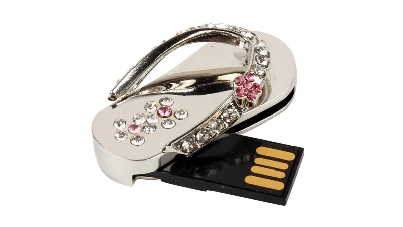 JASTER/тапочки с металлическими кристаллами, флешка с usb-накопителем, флешка, флешка, 4 ГБ, 8 ГБ, 16 ГБ, 32 ГБ, 64 ГБ, Подарочная обувь для красоты для девочек