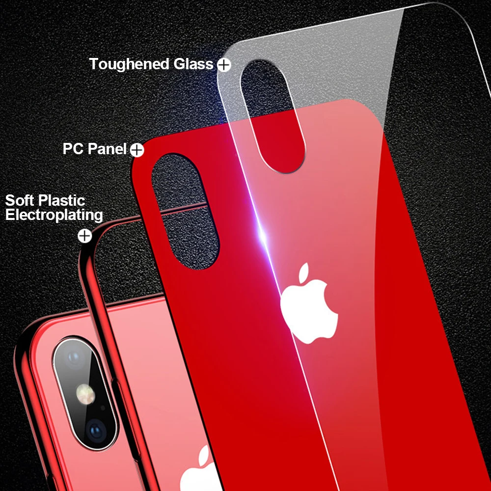 الفاخرة الهجين إطار زجاجي قوي للهاتف المحمول ل iphone 6 7 8 زائد للصدمات بالكهرباء الإطار الغلاف الخلفي ل iphone XS XR ماكس حالة