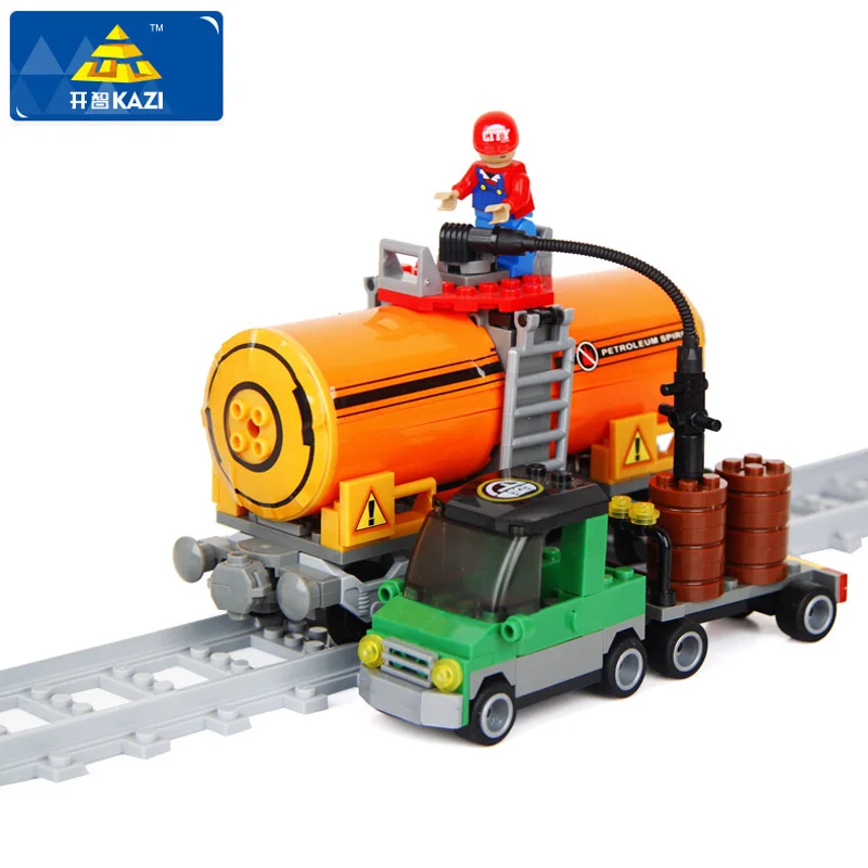 

Building Blocks 199pcs Bricks Toys 25414 Train Brick Construction Brick Block Gift For Children educational Toy Gas Station