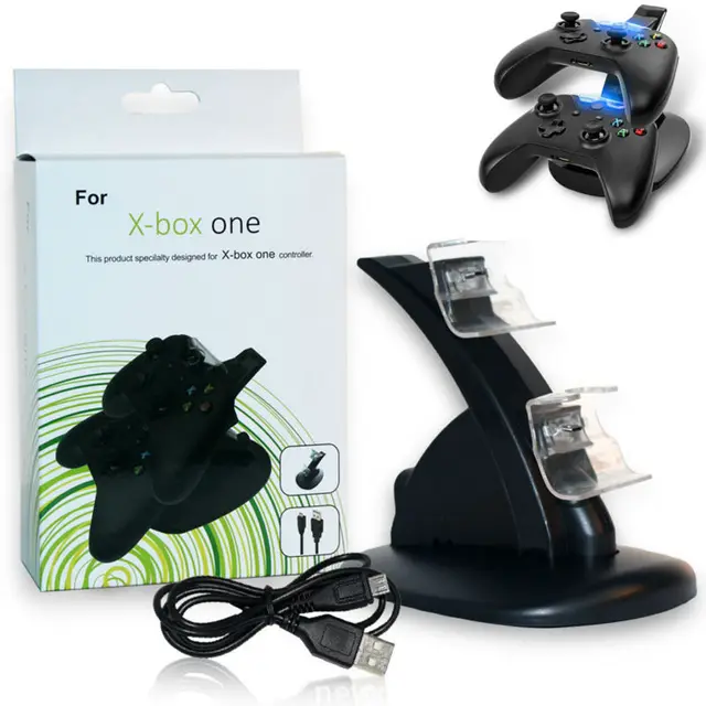 Cheap USB Dual Charger Charging Adapter Stand Dock for Xbox One Controller With Retail Package