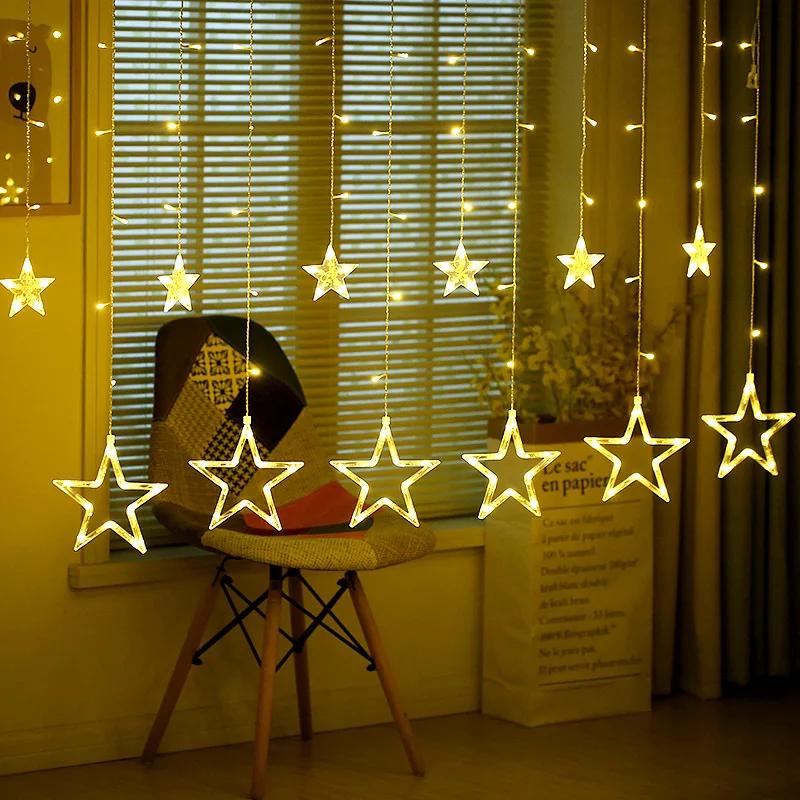 

2.5M Led Star String Lights Christmas Fairy Light Romantic LED Curtain String Lighting For Wedding Garland Party Decoration 6z