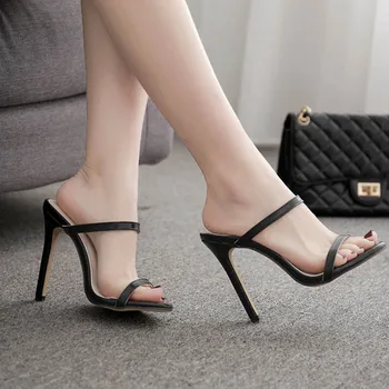 

European and American Style 2019 Spring New Concise & Fashion Women's Shoes Nice Stiletto High Heel Women's Sandals & Slippers
