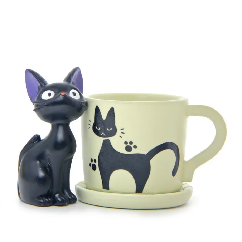 

Miyazaki Kiki's Delivery Service Small Cute Cup Kiki Cat Flower Pot Action Figures Collection Model Toy for Garden Home Decor