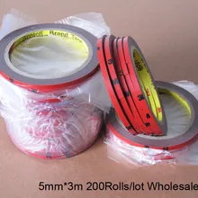 200 рулонов/лот 3 м Авто Грузовик автомобиля стикер акриловая пена двухсторонняя прикрепляемая сильная клейкая лента 5 мм(Ш)* 3 м(л