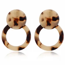 

New Acetate Women Dangle Drop Earrings Double Round Geometry Acrylic Pendientes Kolczyki Oorbellen Voor Vrouwen Party Jewelry