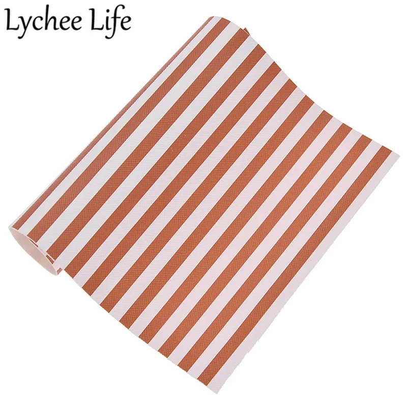 Lychee Life в полоску с принтом искусственная кожа ткань PU A4 21X15 см Ткань DIY Современная домашняя одежда текстиль швейная ткань аксессуары