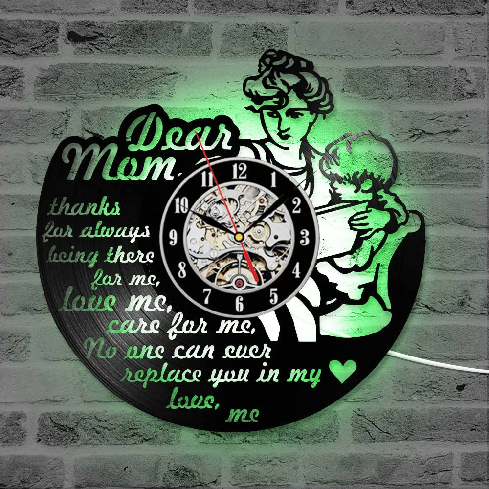 Buy Happy Mother's Day Theme Vinyl Record Wall Clock