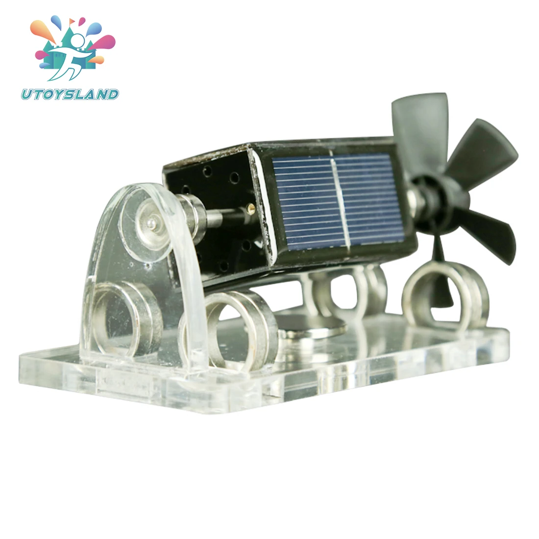 

UTOYSLAND Magnetic Suspension Fan Blade Solar Motor Toy Creative Decoration Science Early Educational Toys For Children Model