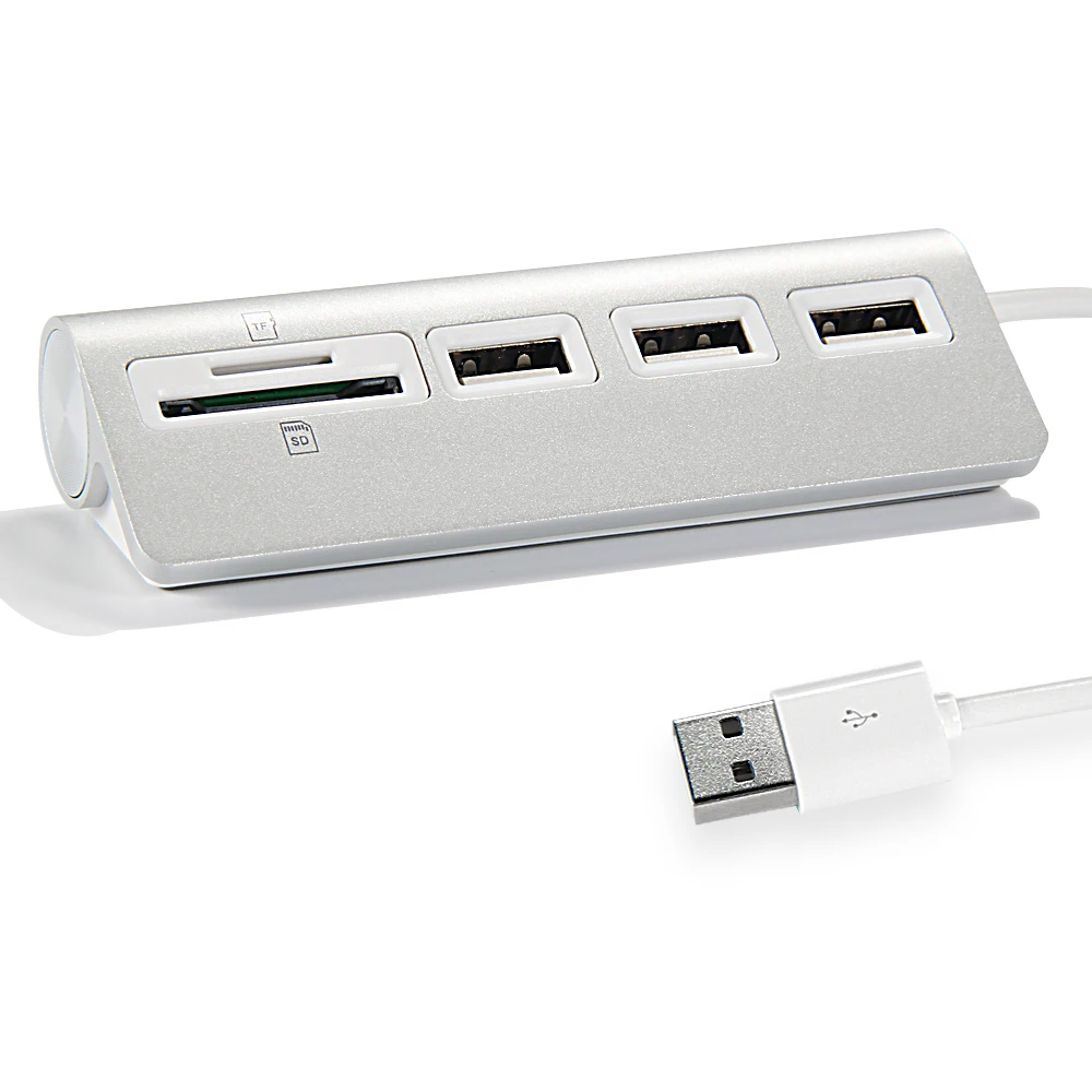 ACASIS Высокое качество USB 2,0 3-Портовый Концентратор TF/SD кард-ридер Алюминий считыватель комбинированных карт 2,0 концентратор