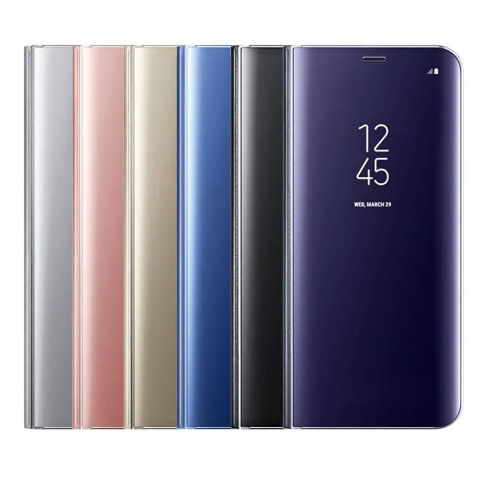 Clear View Standing Cover Flip Case For Samsung Galaxy S8 Plus Mirror Screen Plating Stand Full Protective | Мобильные телефоны и