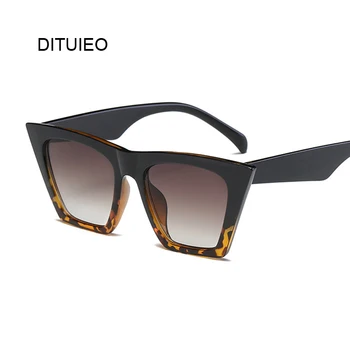 

Fashion Vintage Ladies Oversized Cat Eye Sunglasses Women Brand Designer Luxury Mirror Blue Sun Glasses For Female Oculos
