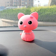 Кавайная кукла, украшение для автомобиля, кошка, ПВХ фигурки, каваи, украшение автомобиля, интерьер, приборная панель, качающийся кивком, игрушки, аксессуары