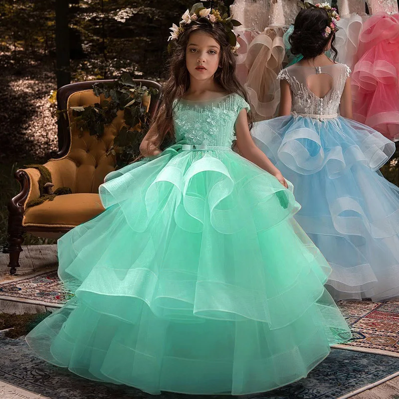 Summer-Dresses-2019-New-Girls-Dress-Girl-Clothes-long-Vestidos-Bridesmaid-Children-Dress-Sleeveless-Princess-Dress (3)
