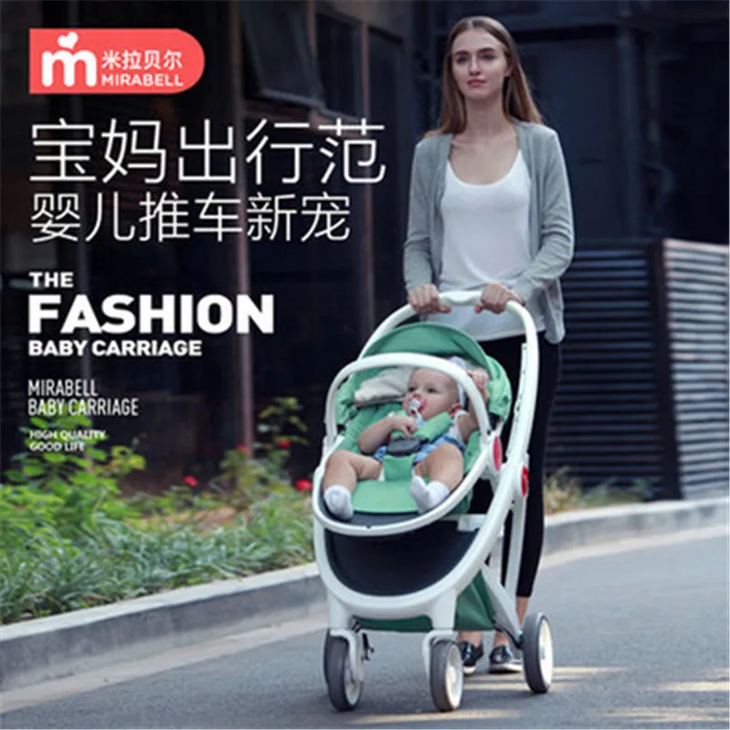 

Simple lightweight Baby Carriage portable folding four-wheel baby stroller high landscape baby cart