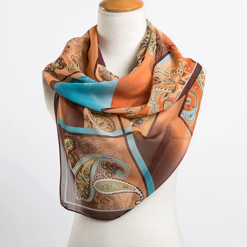 RIMIUT Soft Silk Women's Fashion Chiffon Scarf Geometric Thin Shawl In Autumn Summer Women shawl girl's bufanda Scarves