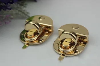 

6pcs/lot Pale golden DIY high-grade lock packets twist lock bag lock mortise lock