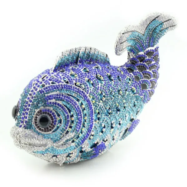Необычные Прекрасный дизайн рыбы ручной работы Футляр Кристалл клатчи
