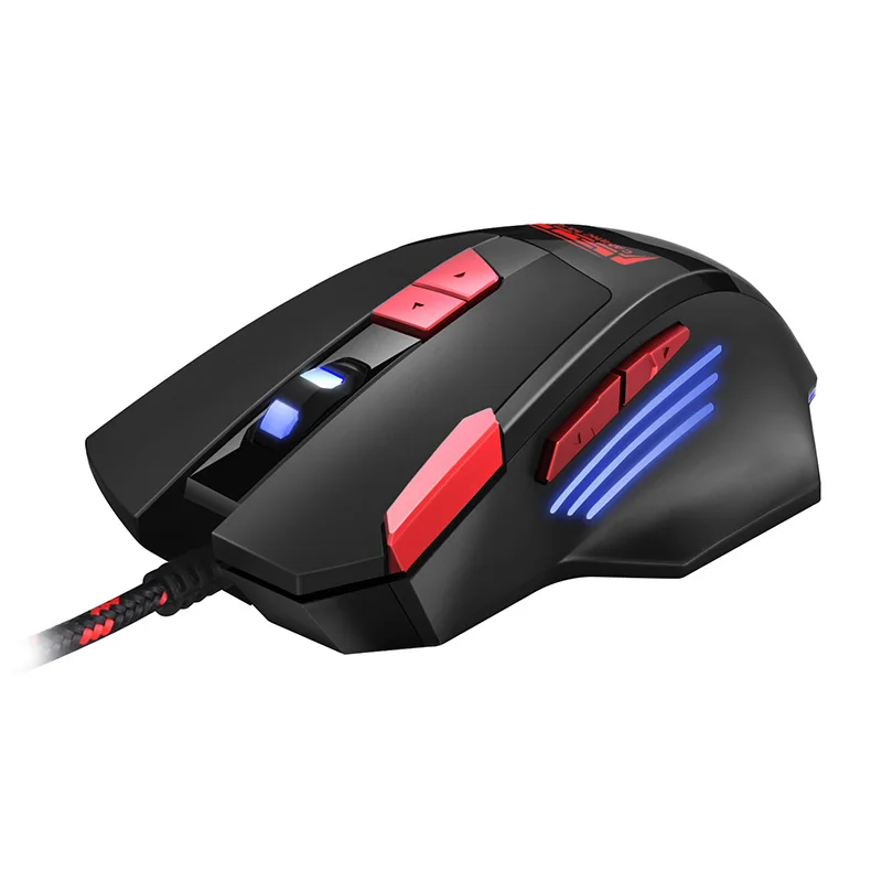 FELYBY Wired RGB Gaming Mouse 8 Programmable Buttons 6800 DPI Adjustable Optical Gaming Mouse Ergonomic Mouse With Fire Button - Цвет: 6800DPI
