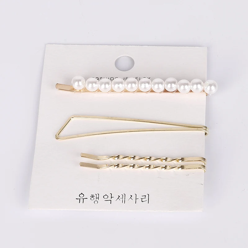 3Pcs/Set Pearl Imitation Metal Hair Clips Women Hairpin Snap Barrette Hairgrip Hair Accessories for girls hair styling 3Pcs/Set Pearl Imitation Metal Hair Clips Women Hairpin Snap Barrette Hairgrip Hair Accessories for girls hair styling