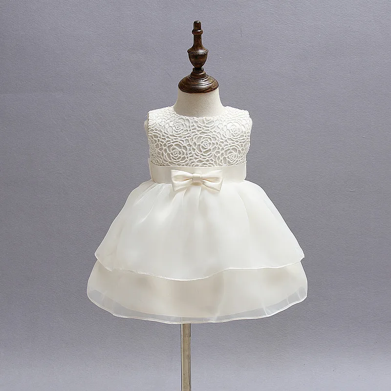 Белое платье для крещения для маленьких девочек праздничное платье принцессы для новорожденных, 1 год платье на крестины для маленьких девочек, 12 24 месяца