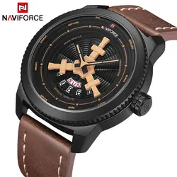 Топ Элитный бренд Мужские часы NAVIFORCE Модные Спортивные кварцевые кожа водостойкий мужской наручные часы человек Relogio Masculino