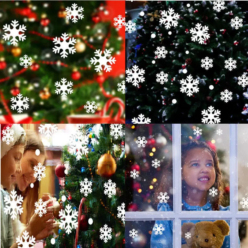 

Snow Flakes Window Stickers Winter Snowflake Wall Stickers Christmas Window Wall Decals Xmas adesivo de parede mural A703