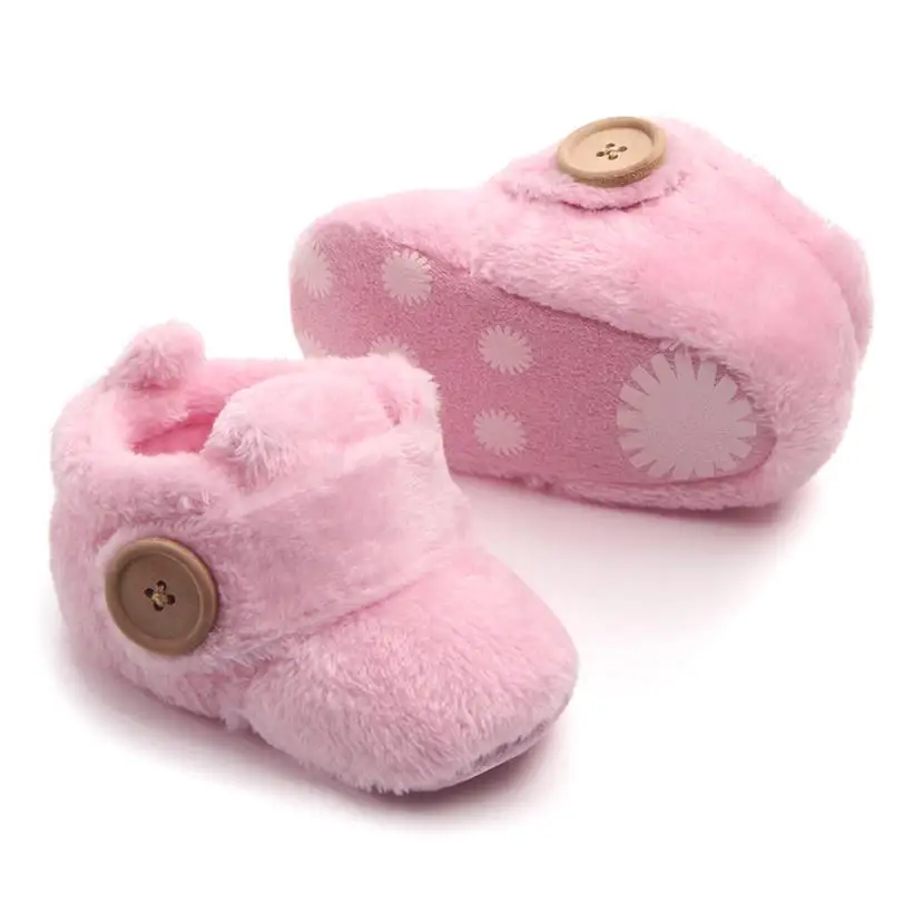 Детские ботинки для мальчиков и девочек; зимние теплые ботинки; детская обувь на мягкой подошве с круглым носком; повседневная обувь для новорожденного; детская обувь; 18Jul31