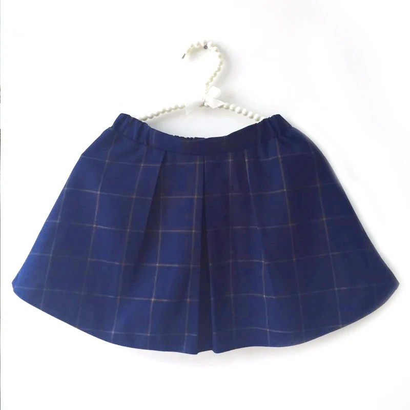 Figwit/Детская Подростковая мини-юбка для девушек, красная, синяя, однотонная, в клетку, для школы, для причастия, летняя, для принцессы, однотонная, официальная, для детей 7, 9, 11, 13, 15 лет - Цвет: BluePlaid