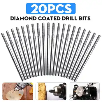 

20PCS 2mm Diamond Coated Hole Saw Solid Drill Bit For Glass Tile Ceramic Marble Power Tools