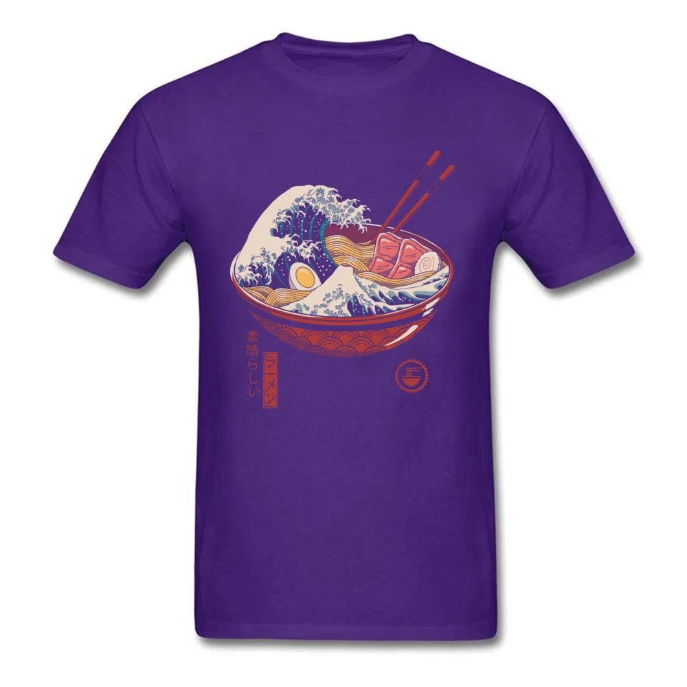 Great Ra, мужские волнистые футболки, мужская футболка, японская футболка в стиле фанки, с графическим круглым вырезом, хлопковые мужские топы и футболки, повседневная одежда с коротким рукавом - Цвет: Фиолетовый